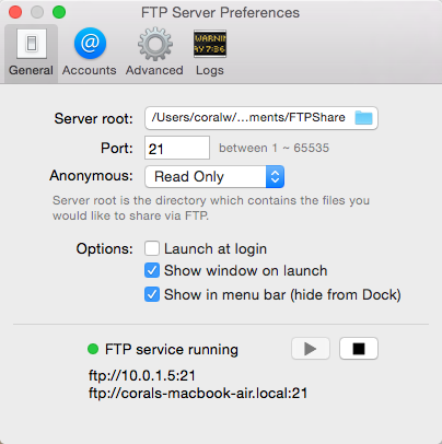 FTP Server for macOS