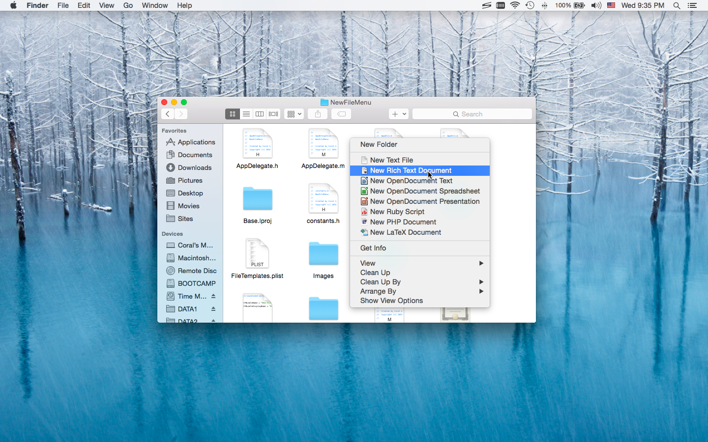 git for mac context menu
