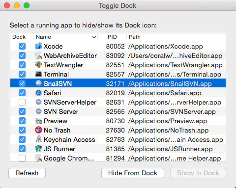 Toggle Dock