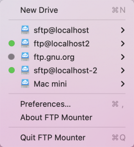 FTP Mounter Menu